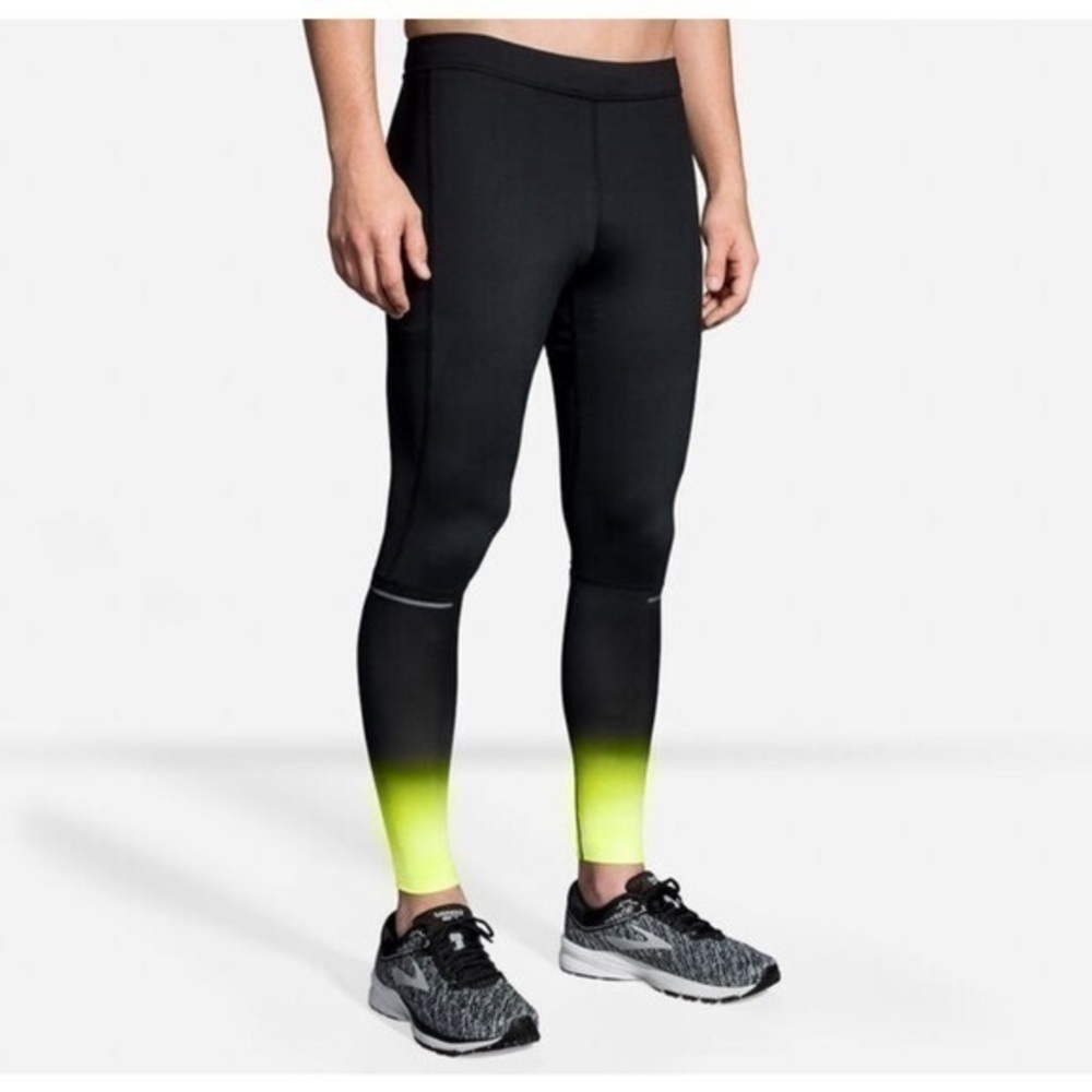 Brooks Greenlight Tight Nightlife Running Black Neon Yellow Size XXL